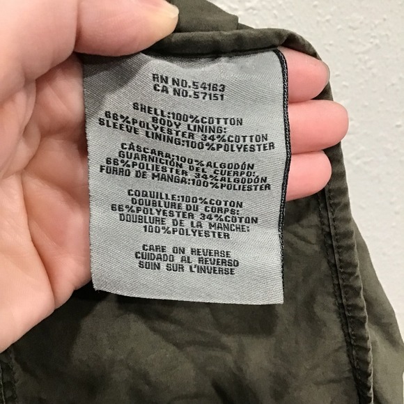 Levi's Hooded Anorak Military Jacket Army Green Utility Cargo Coat Women's XS - Picture 6 of 8
